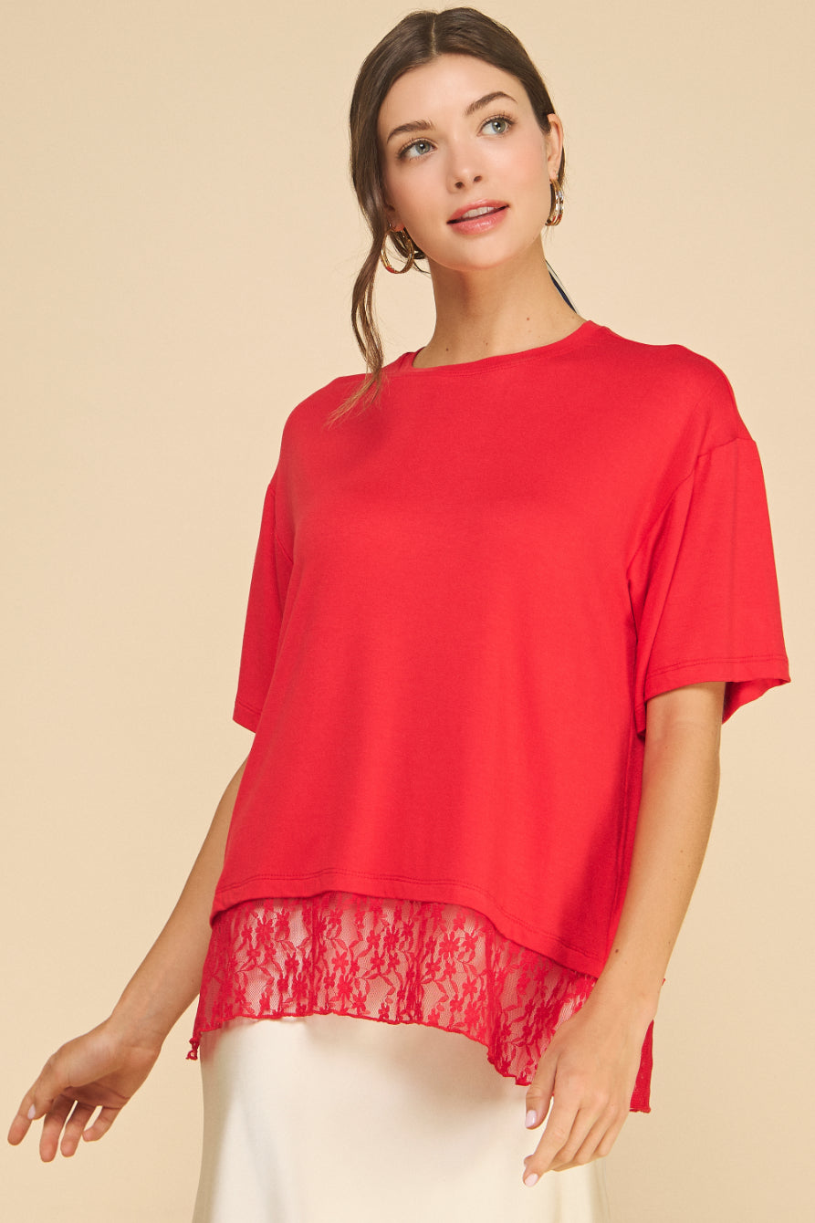 Aurielle T-shirt with Lace detail