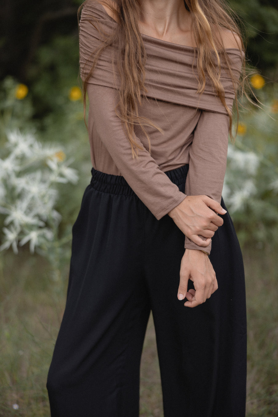 Off The Shoulder Long Sleeves Top