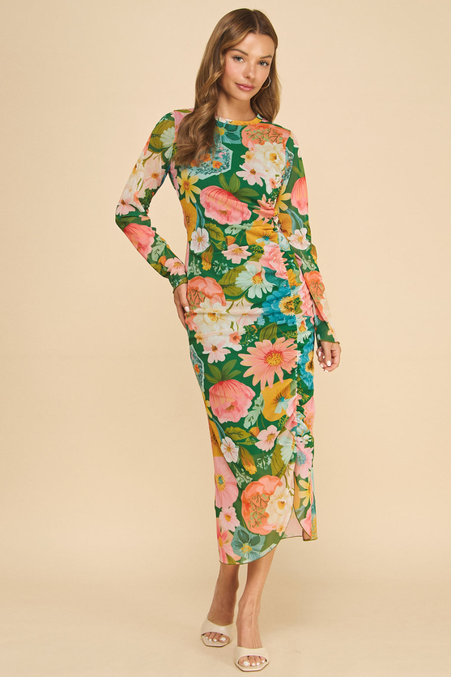 Printed Mesh Dress