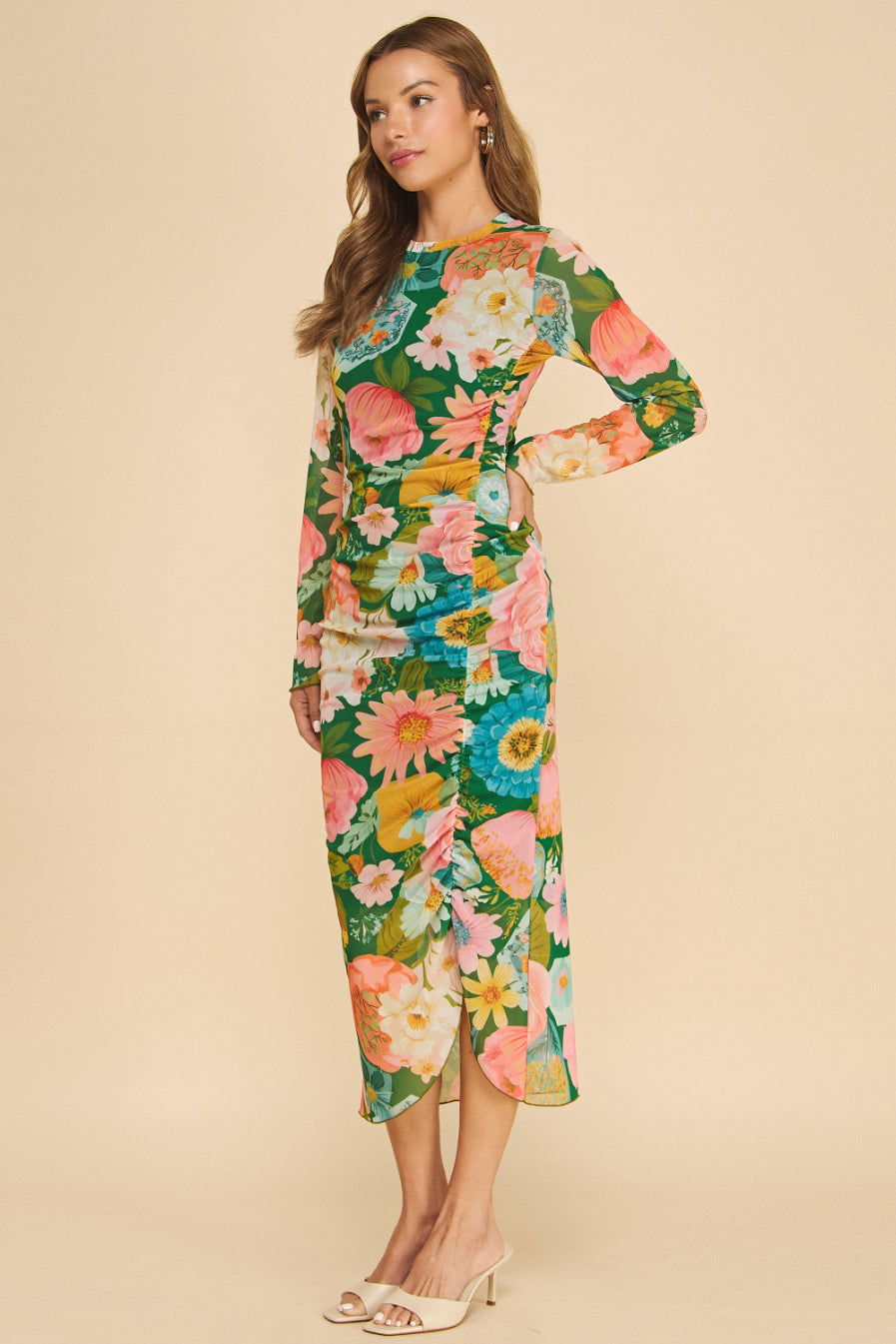 Printed Mesh Dress