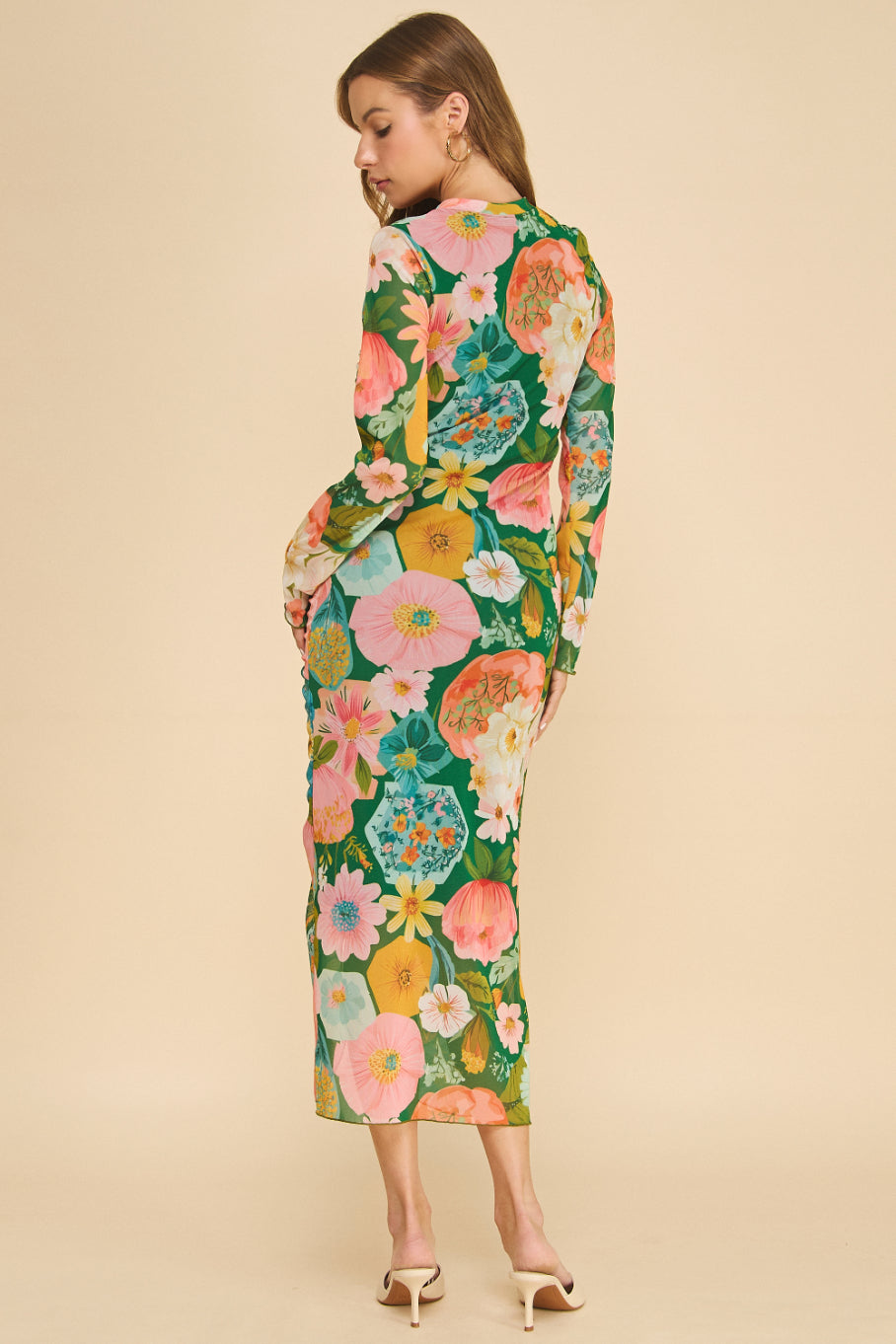 Printed Mesh Dress