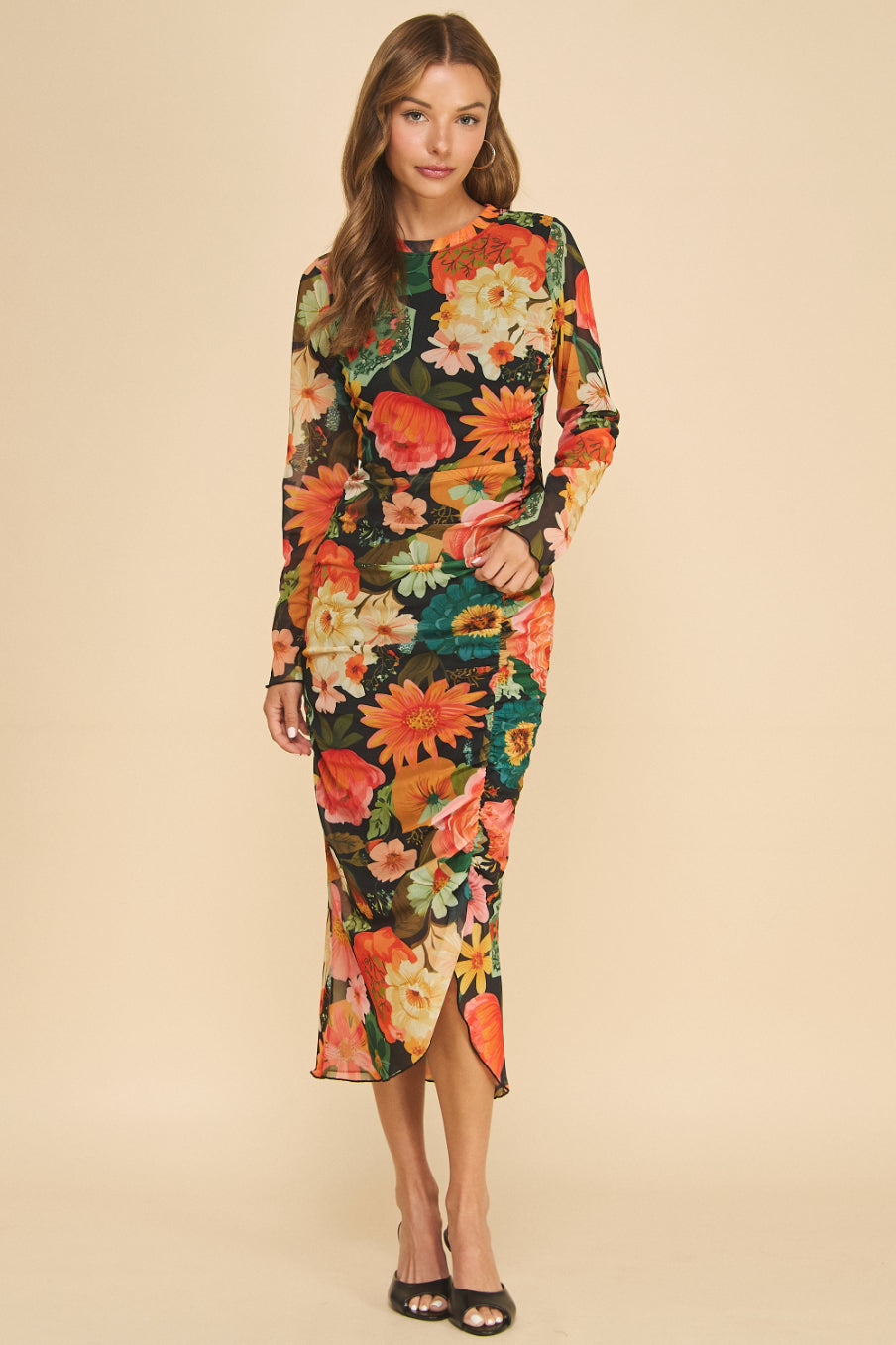 Printed Mesh Dress
