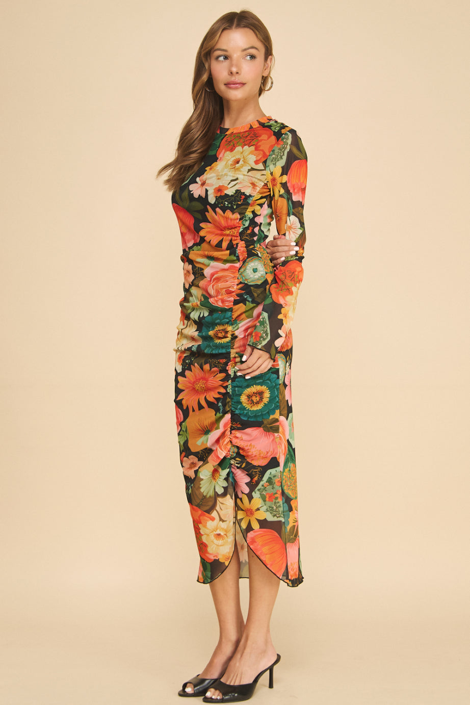 Printed Mesh Dress