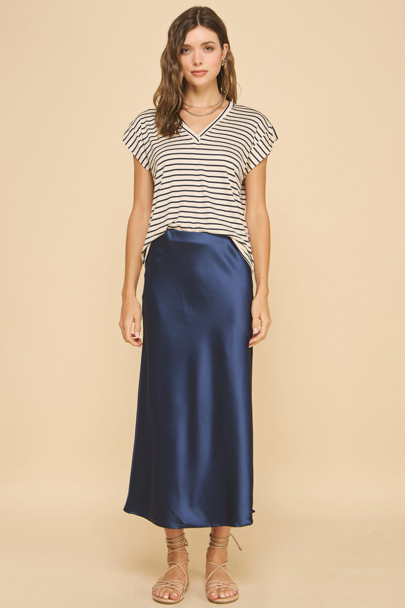 Hei V Neck Striped Tee
