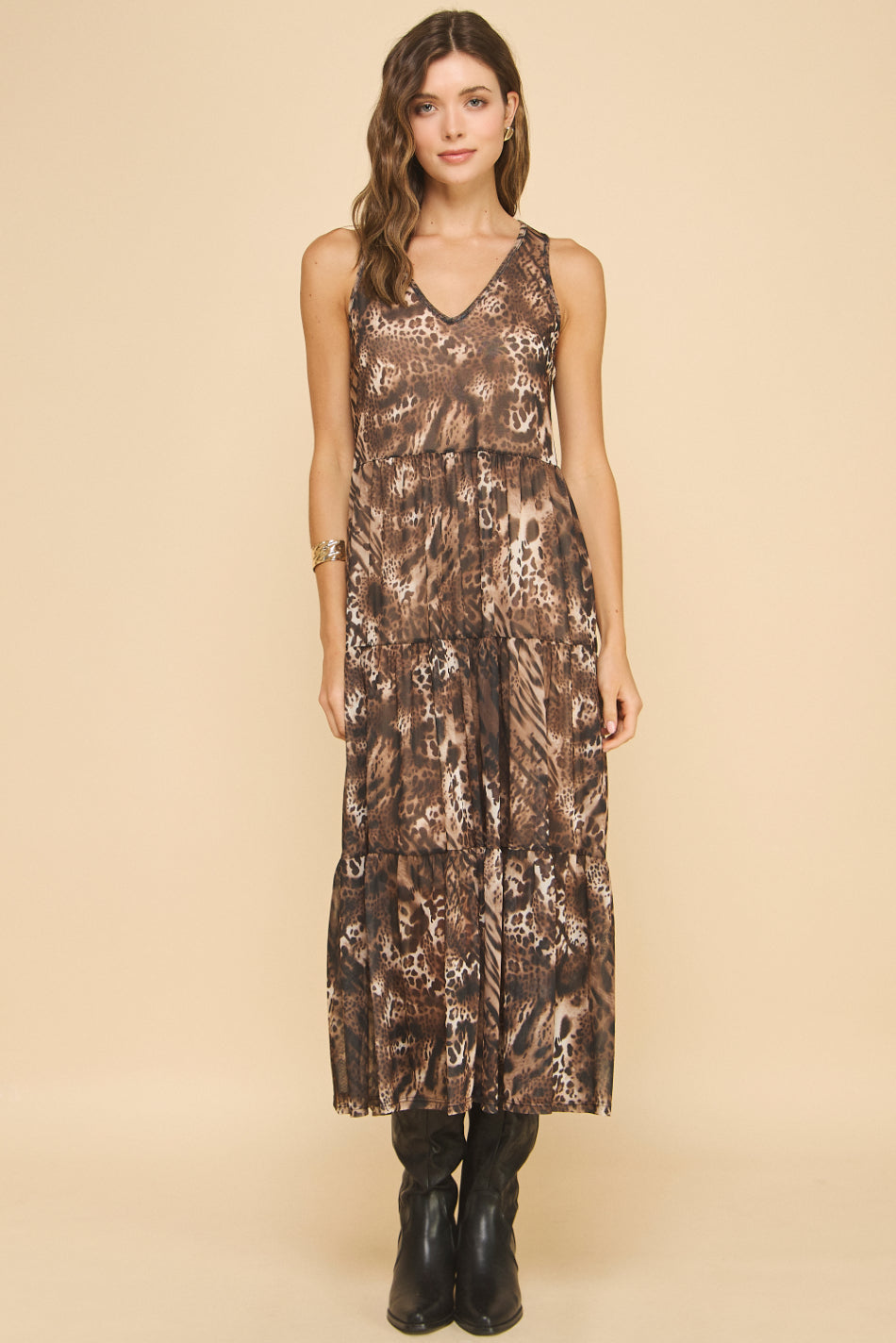 Marina Mesh Print Dress