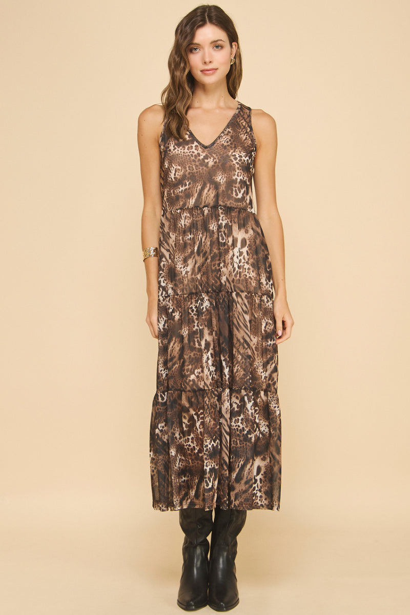 Marina Mesh Print Dress