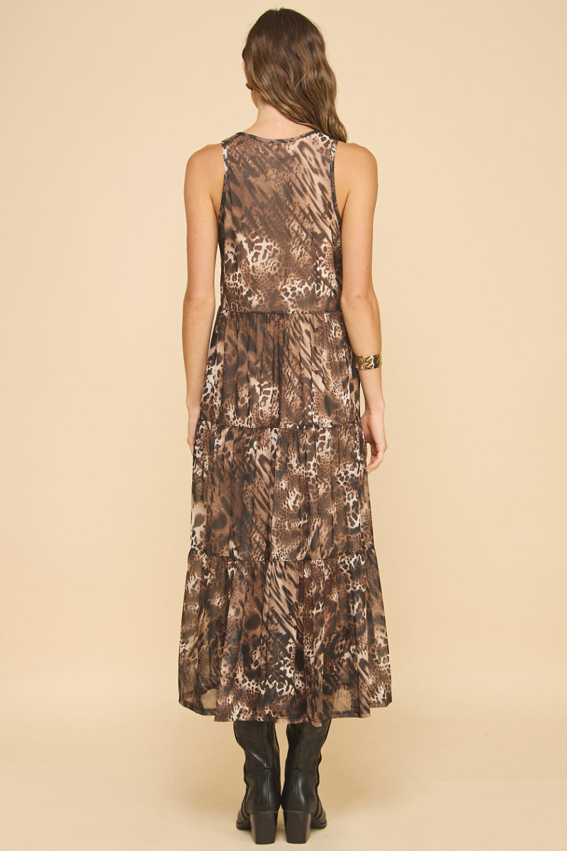 Marina Mesh Print Dress