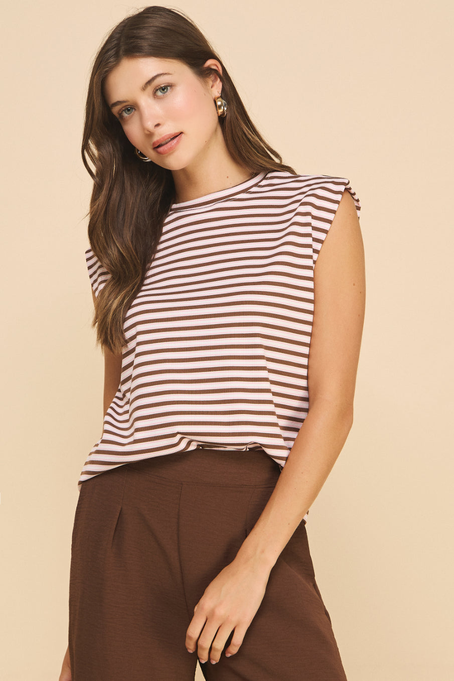 Striped Blossom Top