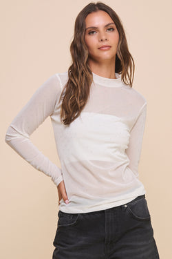 Mesh Top with Silver Embellishments