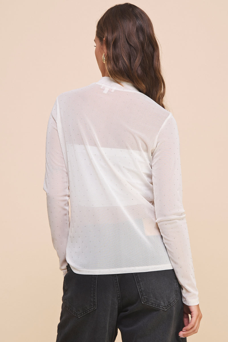 Mesh Top with Silver Embellishments