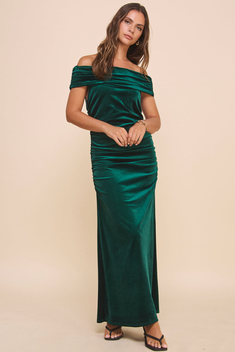 Sofia Off Shoulder Velvet Dress