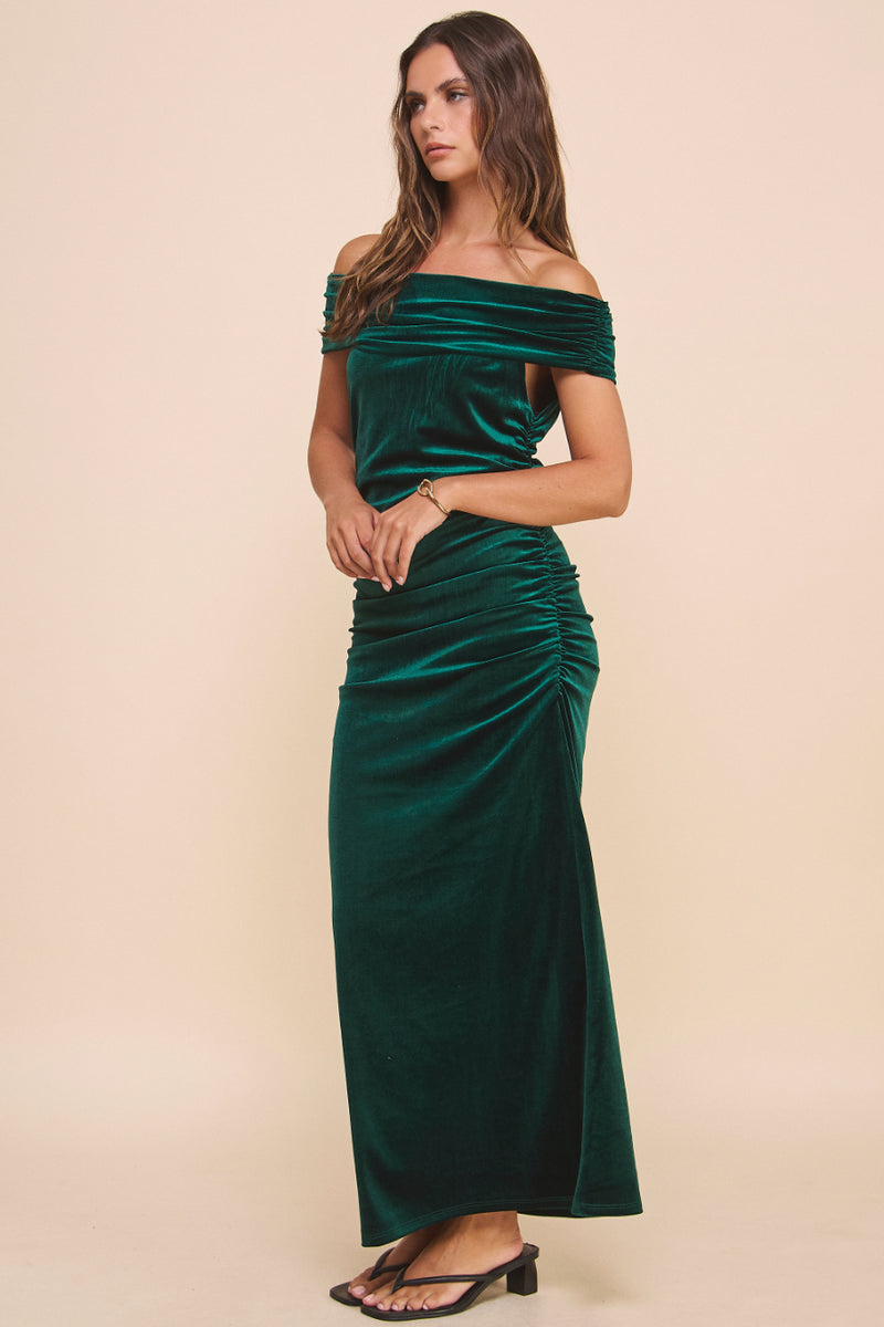 Sofia Off Shoulder Velvet Dress