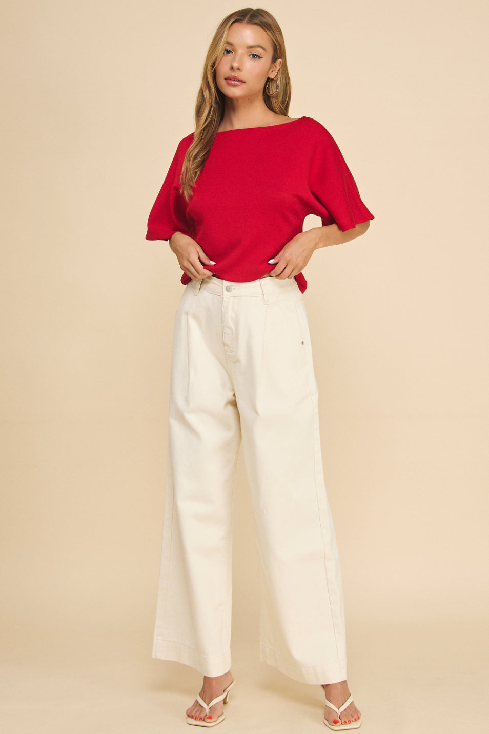 Ivy Wide Leg Twill Pants