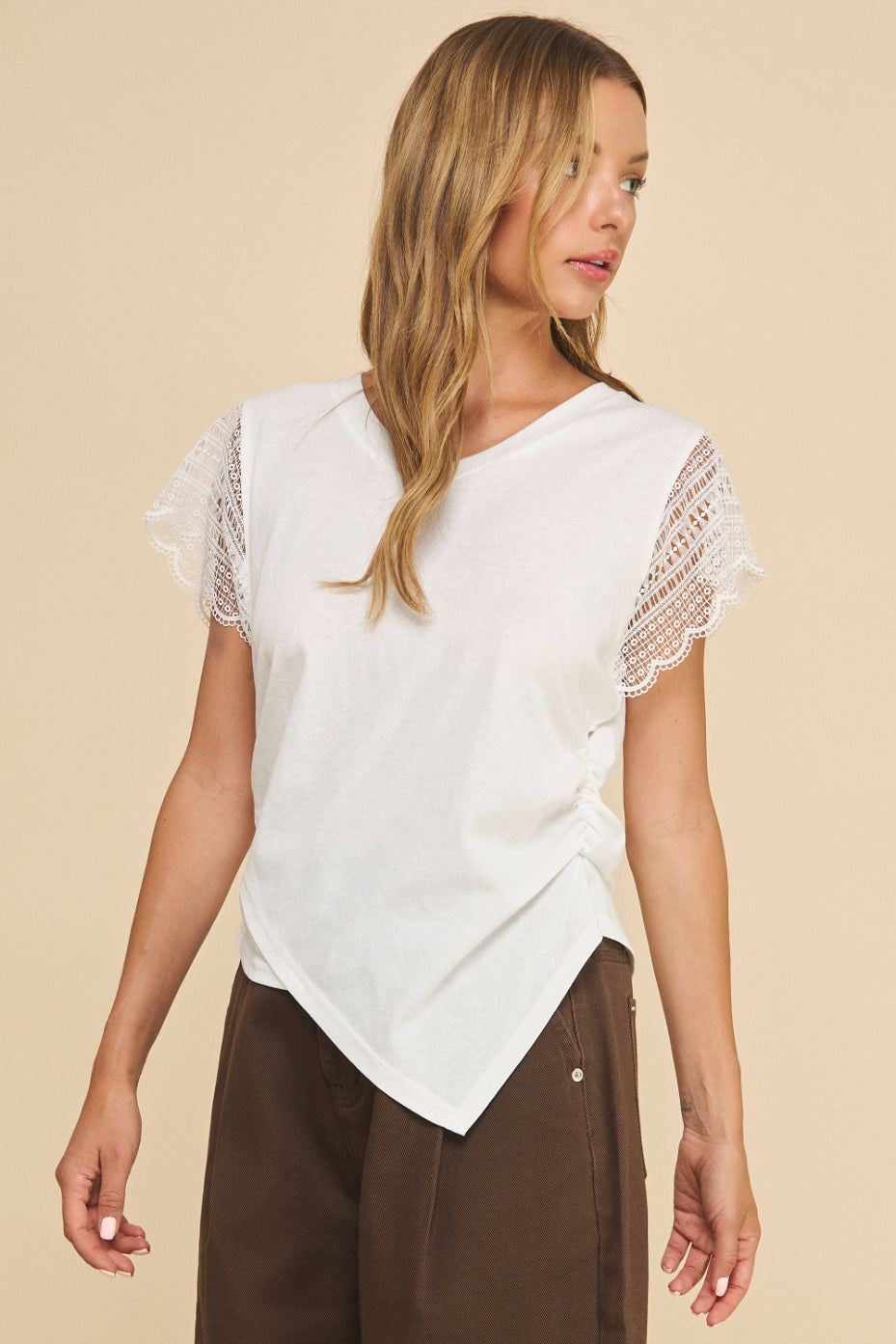 Reve Lace Flutter Sleeve Tee