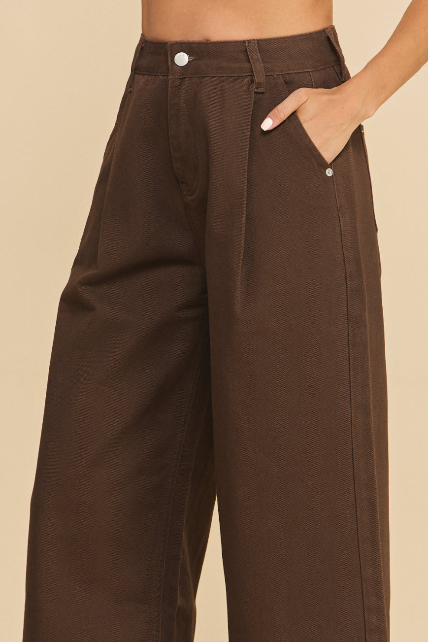 Ivy Wide Leg Twill Pants