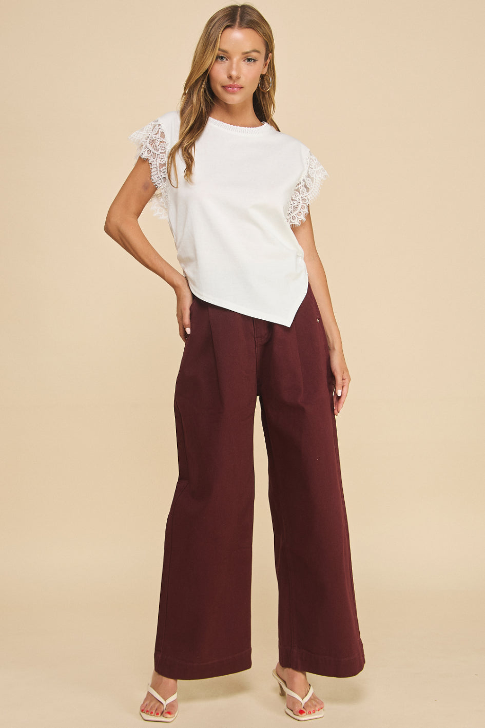 Ivy Wide Leg Twill Pants