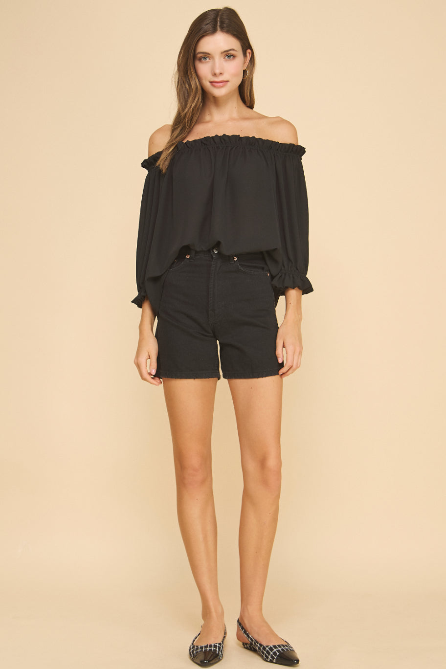 Off the shoulder Chiffon Top