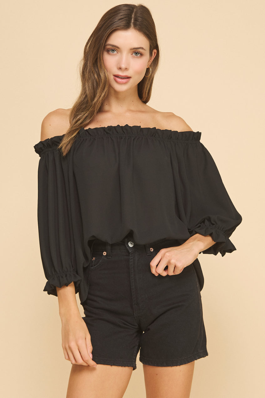 Off the shoulder Chiffon Top