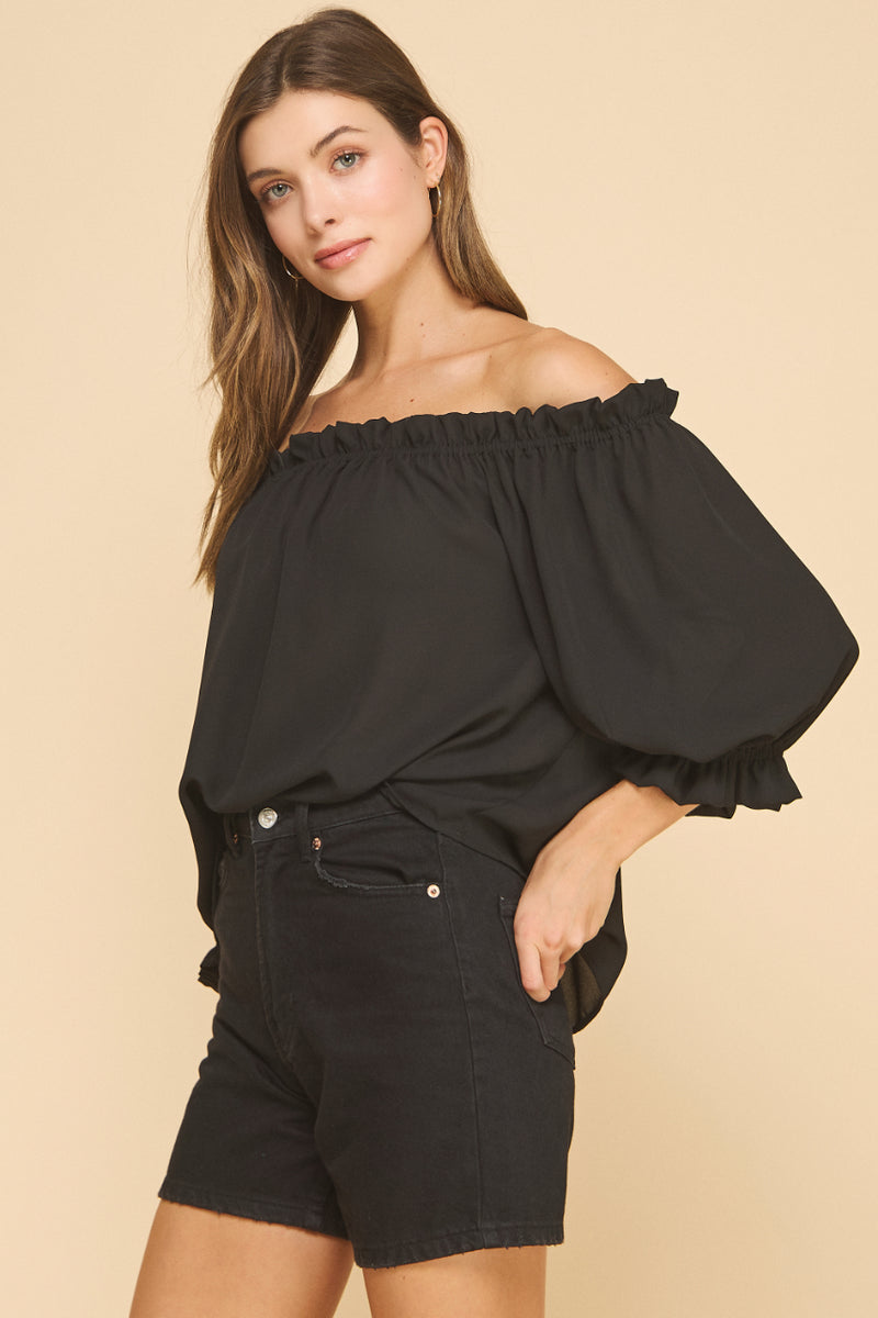 Off the shoulder Chiffon Top