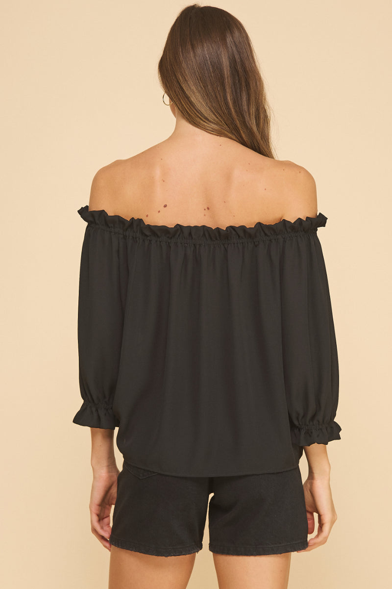 Off the shoulder Chiffon Top