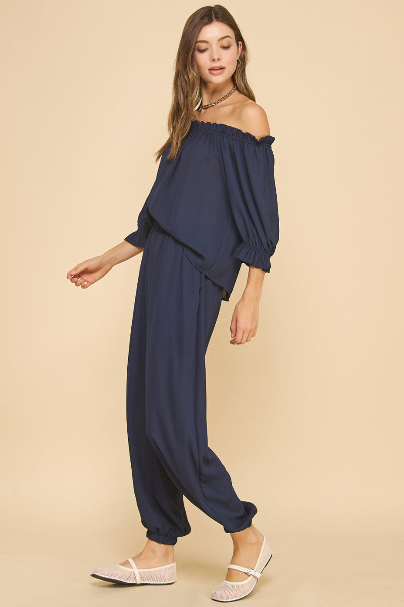 Off the shoulder Chiffon Top