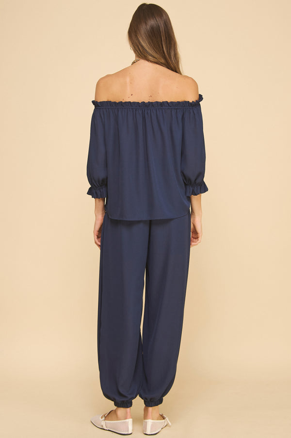 Off the shoulder Chiffon Top