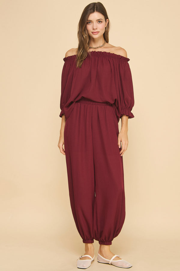 Off the shoulder Chiffon Top