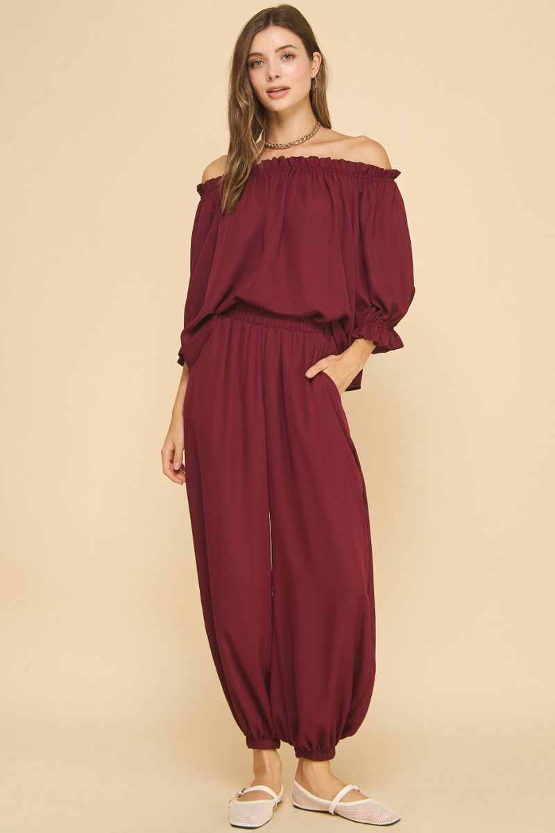 Off the shoulder Chiffon Top