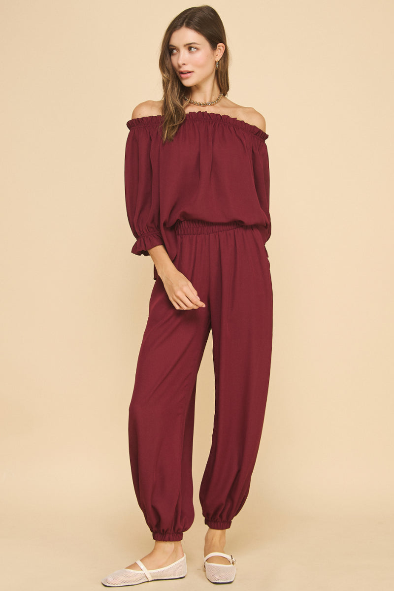 Off the shoulder Chiffon Top