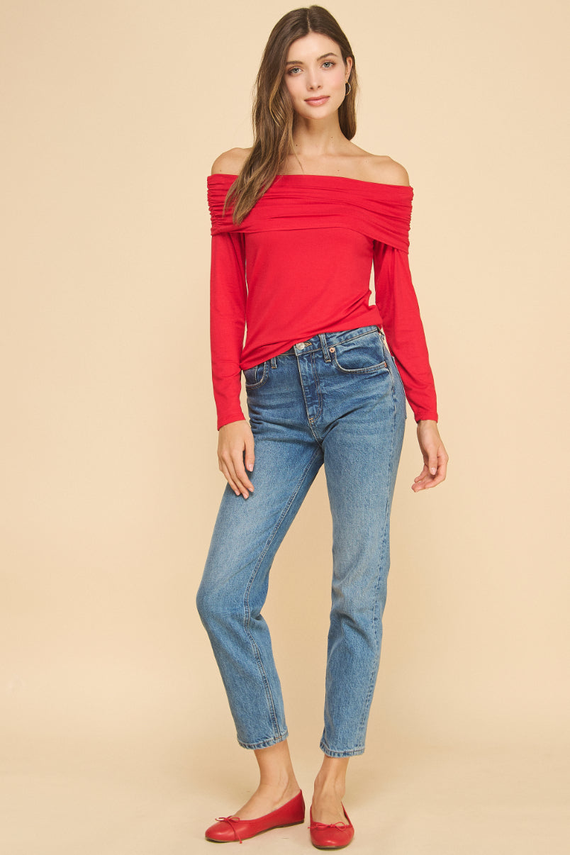 Off The Shoulder Long Sleeves Top