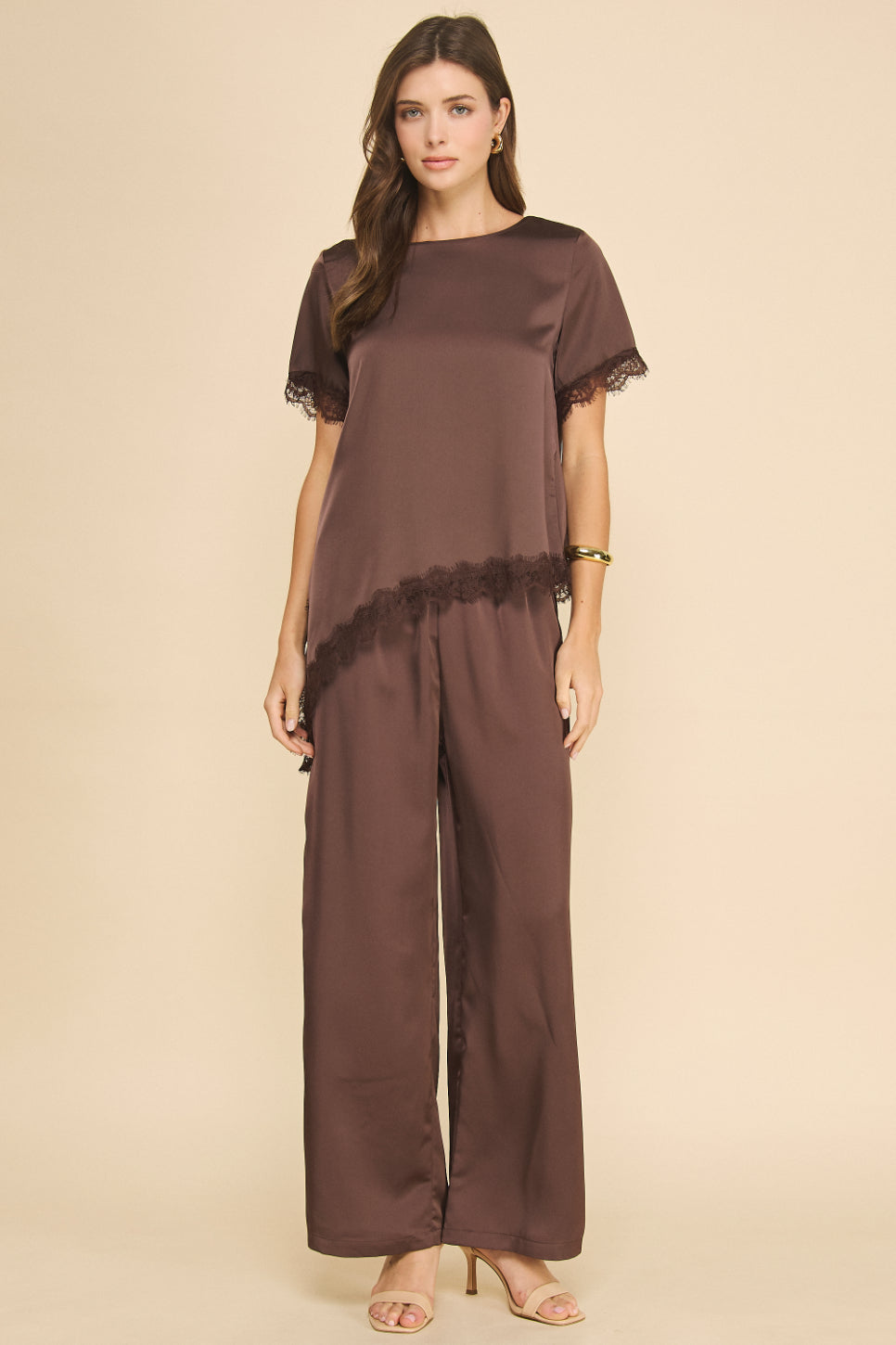 Lueur Satin Wide Leg Pants