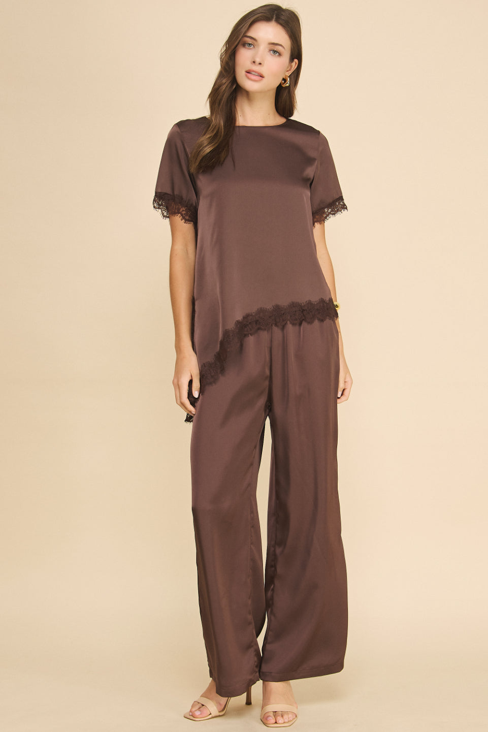 Lueur Satin Wide Leg Pants