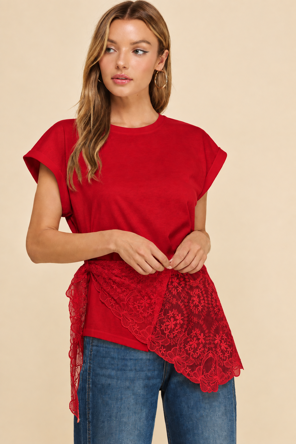 Gioia Lace Hem Tee
