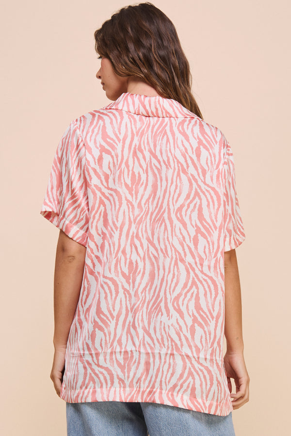 Zebra Print Polo Shirt