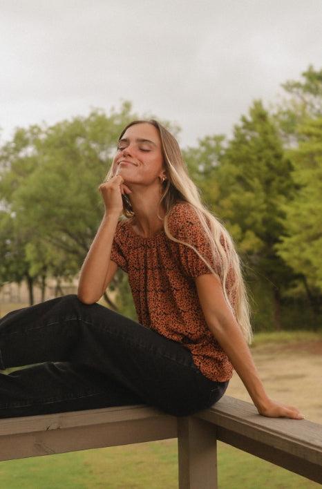 Leopard Heart Print Top