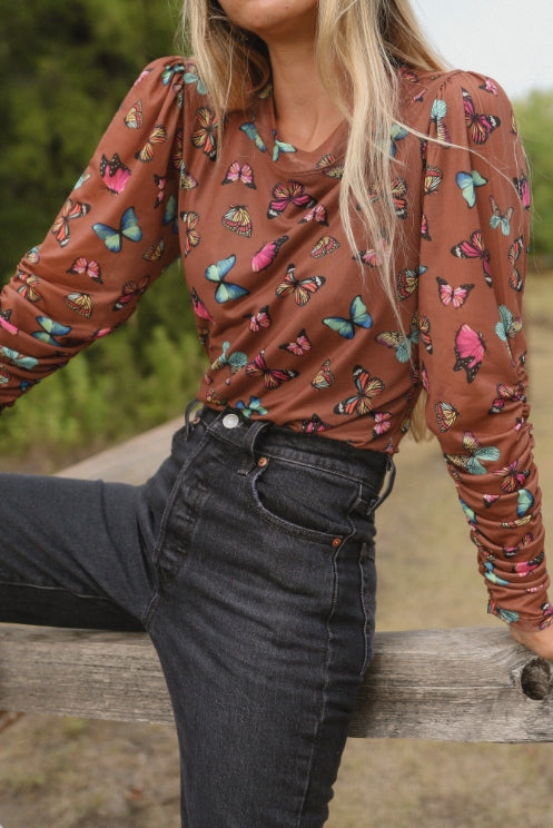 Colorful Butterflies Blouse