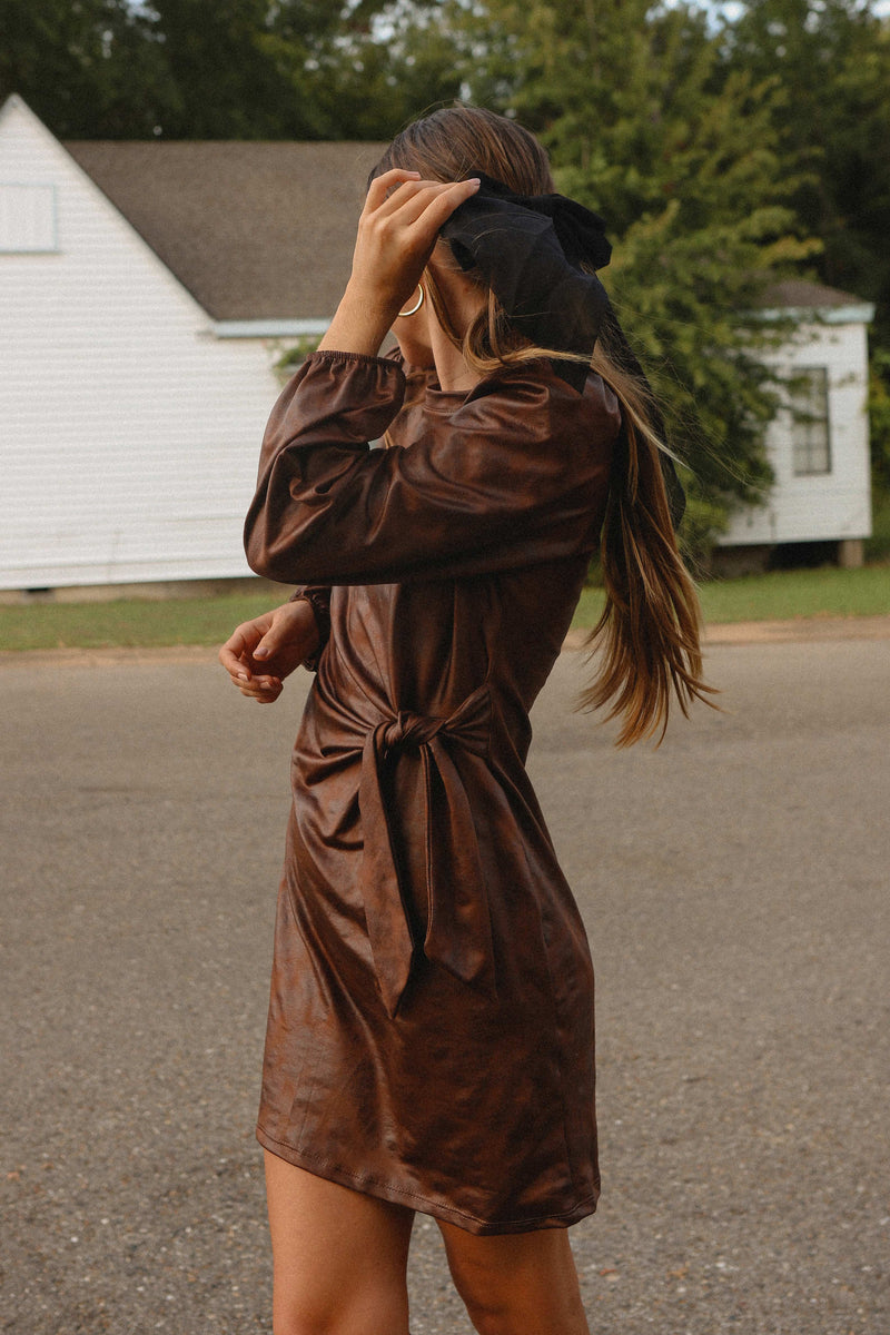 Pleather Knot Dress