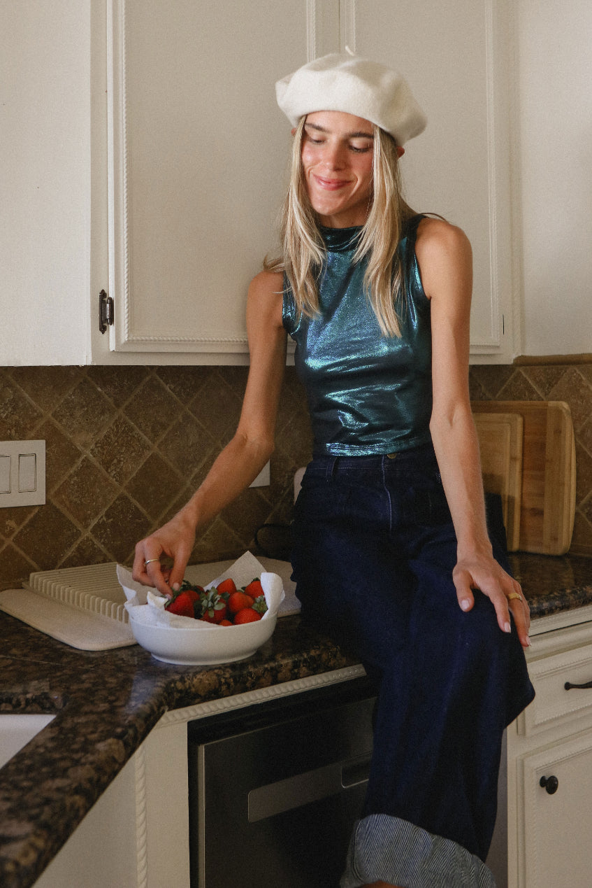 Metallic Cropped Top