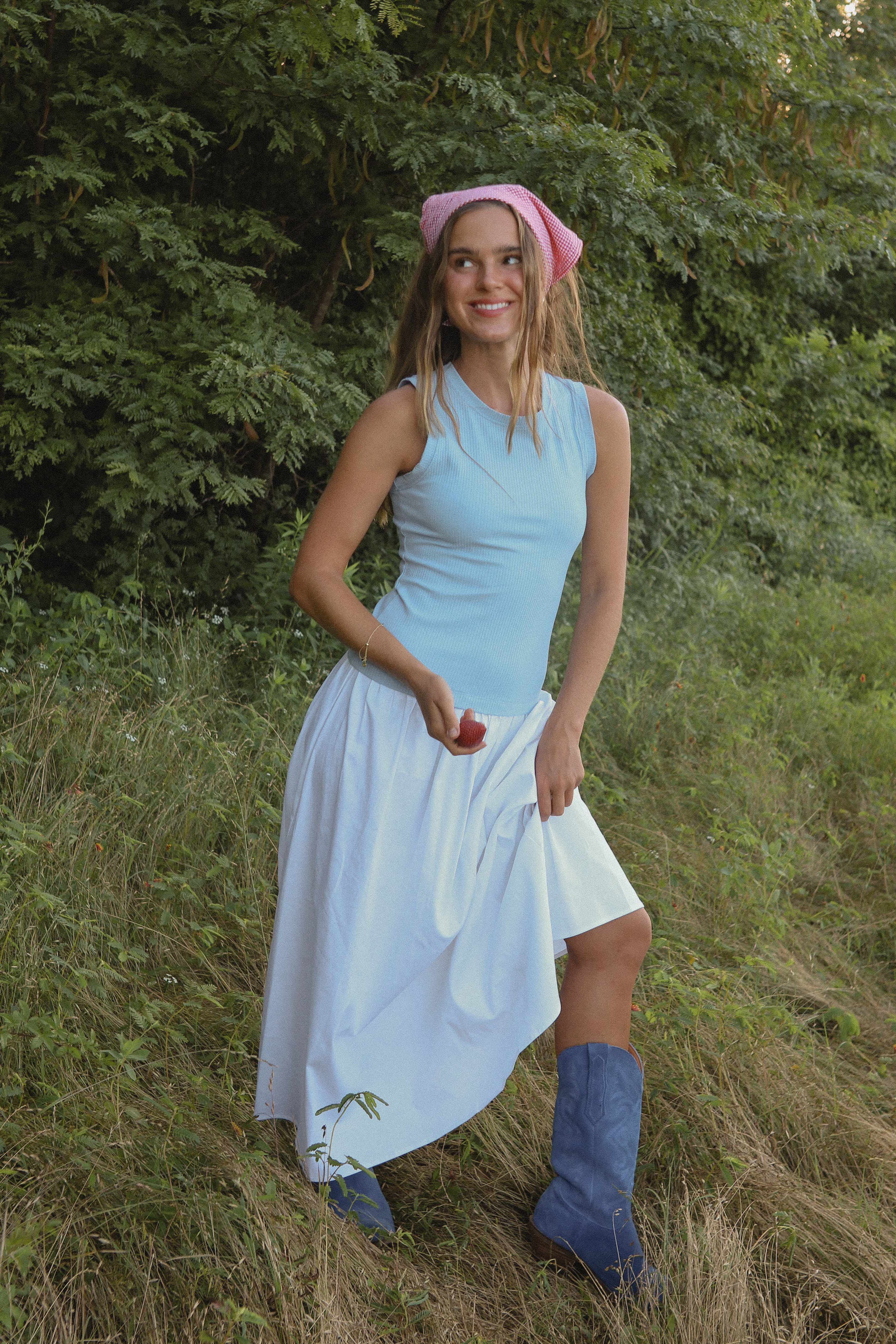 Drop-Waist Midi Dress