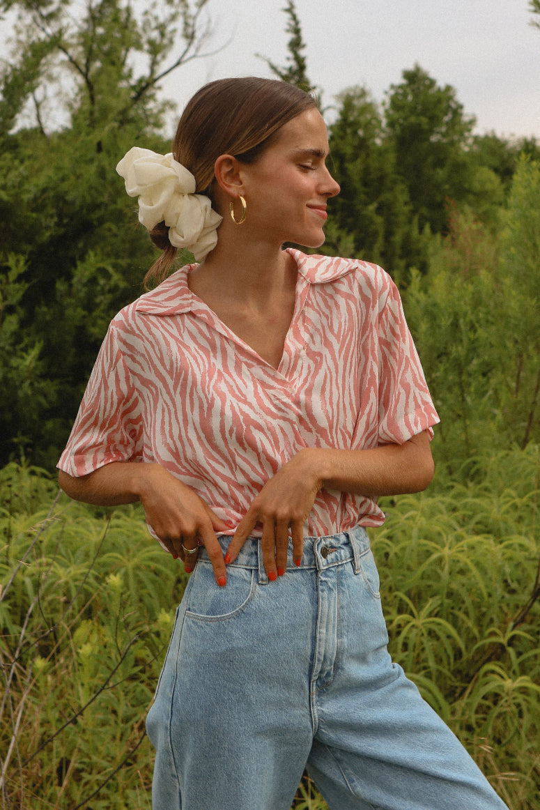 Zebra Print Polo Shirt
