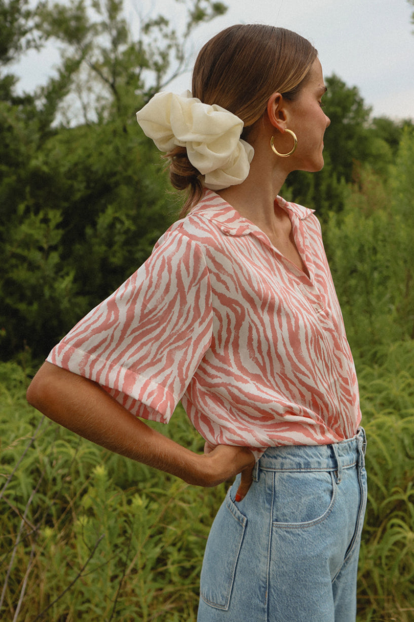 Zebra Print Polo Shirt