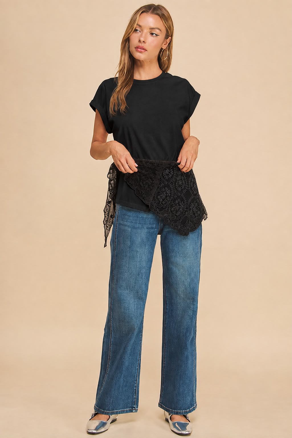 Gioia Lace Hem Tee