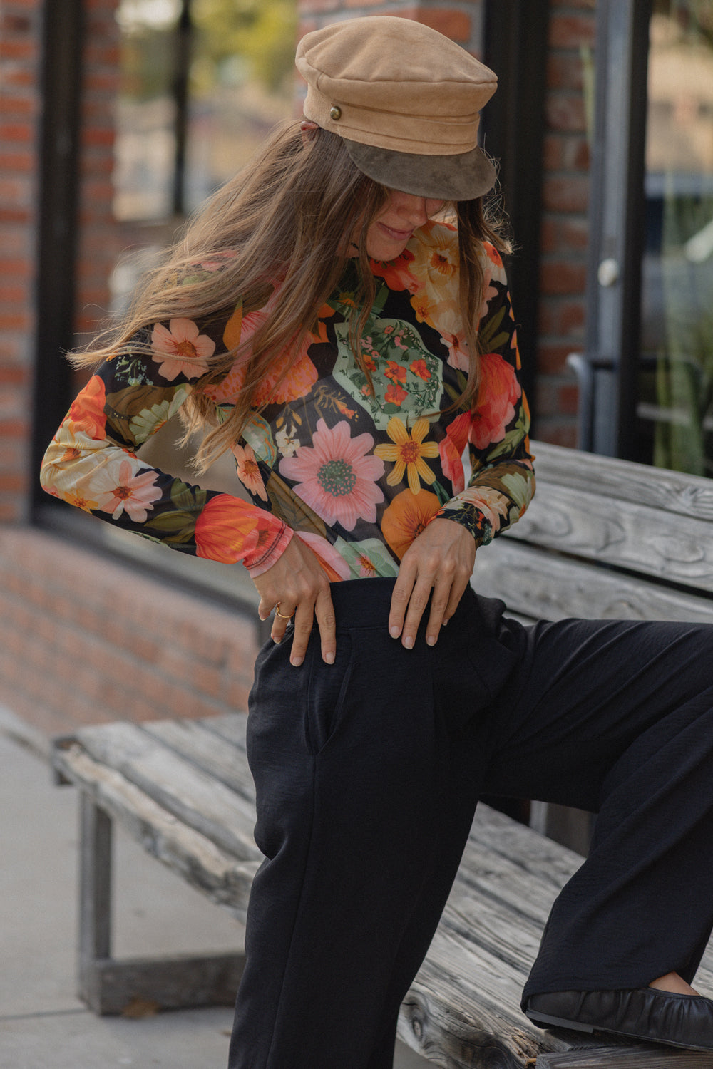 Autumn Bloom Mesh Top