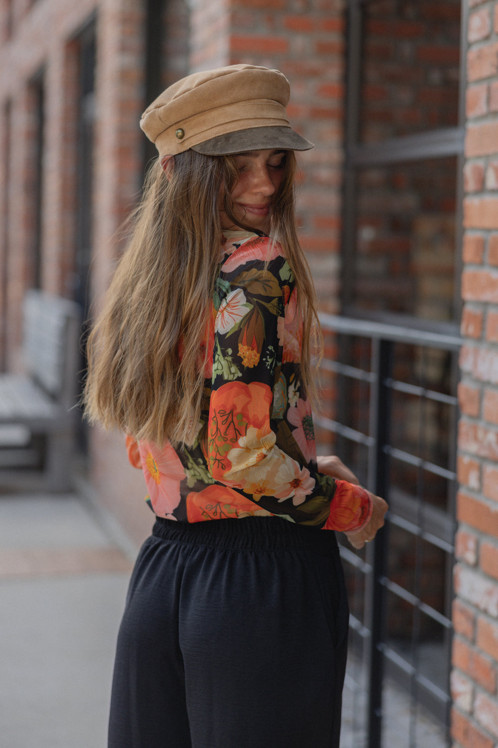 Autumn Bloom Mesh Top
