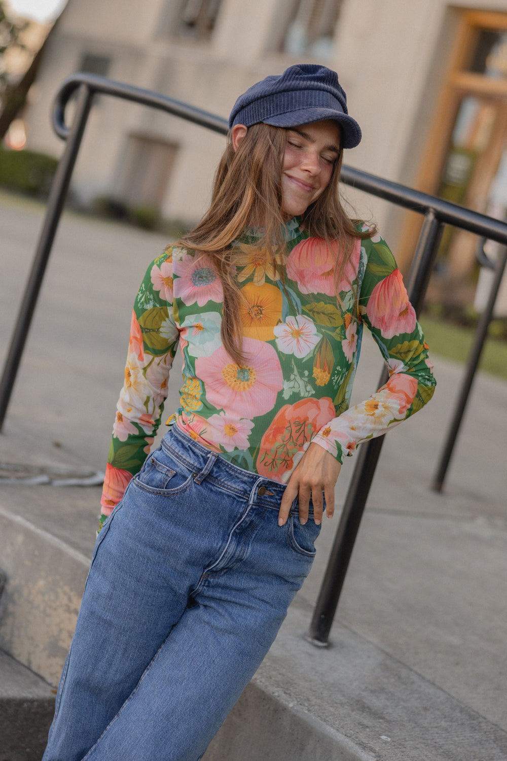 Autumn Bloom Mesh Top