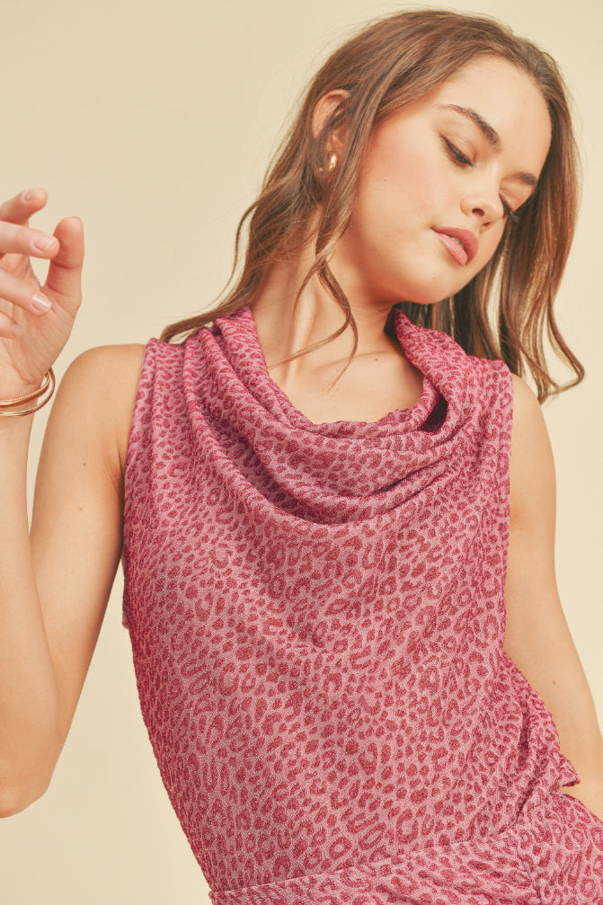 Shiny Animal Print Top