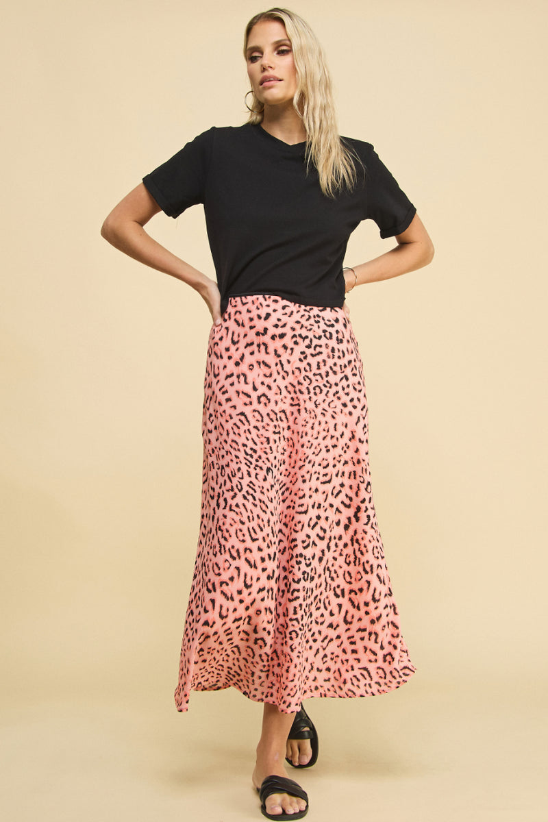 Animal Print Slip Skirt