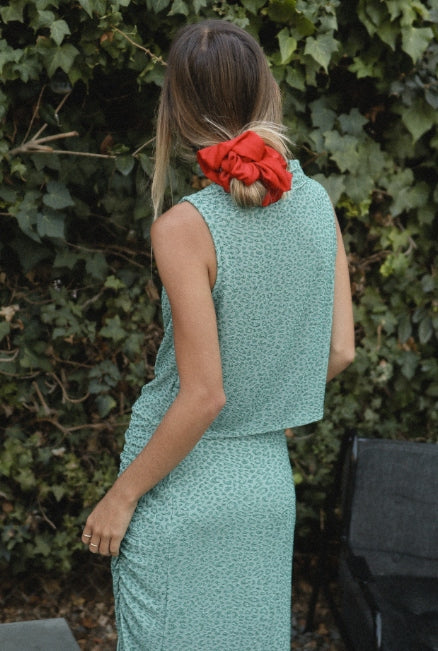 Shiny Animal Print Top